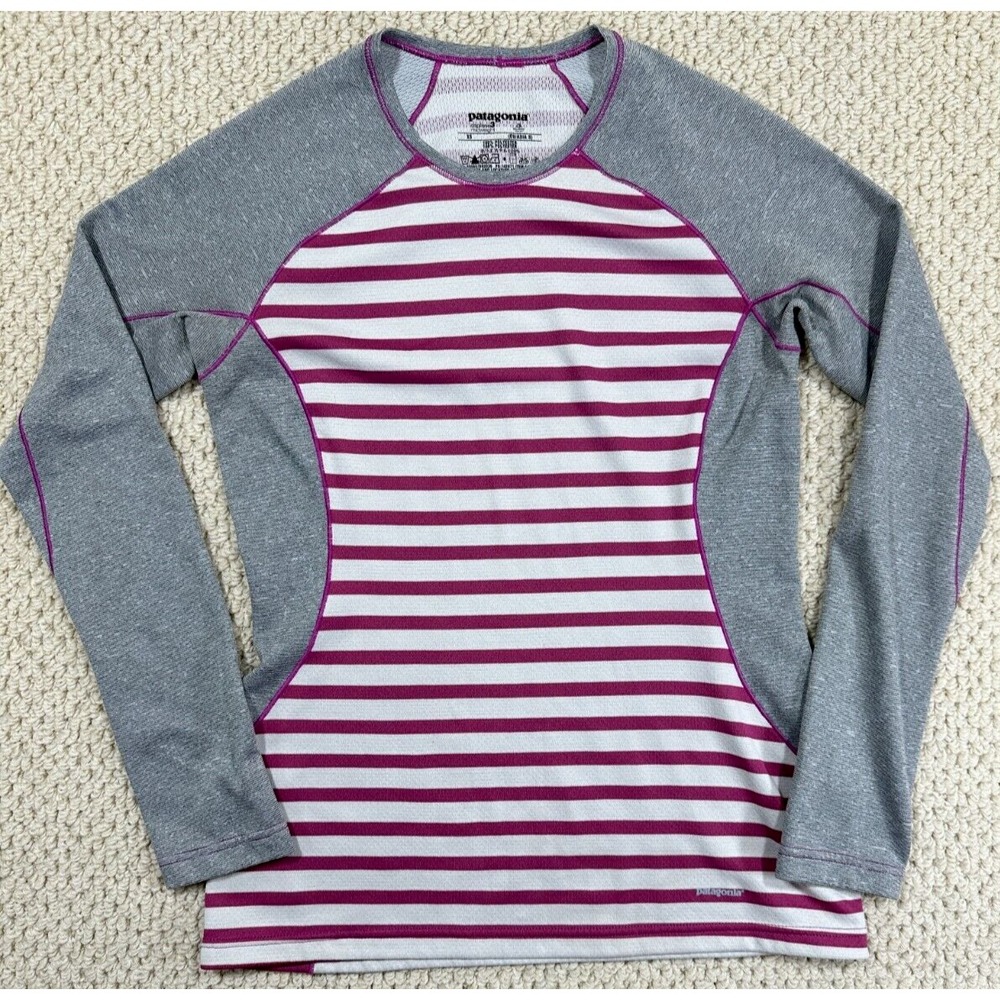 Patagonia Polartec Crew Shirt Womens XS Capilene 3 Midweight Base Layer Striped